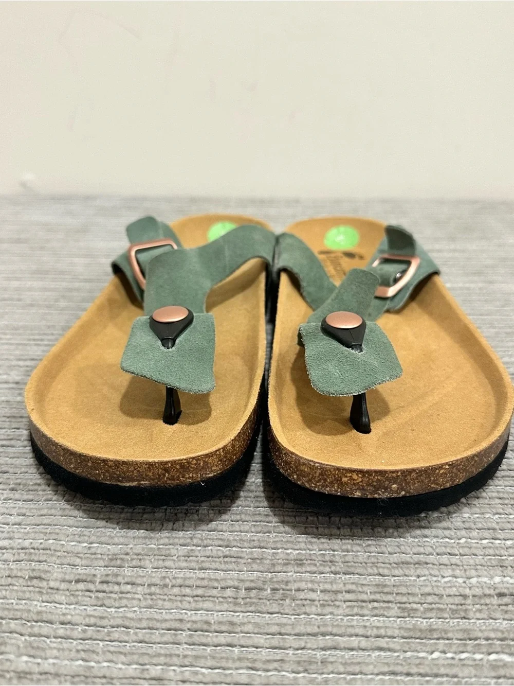 Biocomfort Suede Clogs Mules Shoes Green Mint Sage Made in Spain Women's Size 9 - Picture 3 of 9